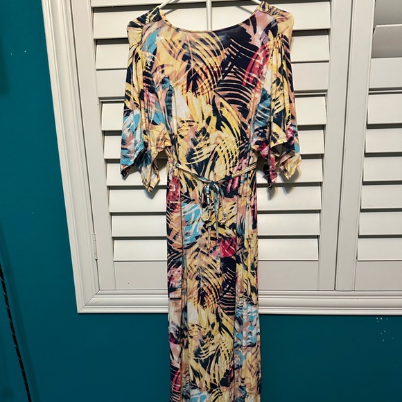 Lisa Rinna Multicolor Drape Sleeve Neck Maxi dress- M - Picture 2 of 4